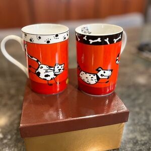 Playful Animal Print Mugs - Orange and Black